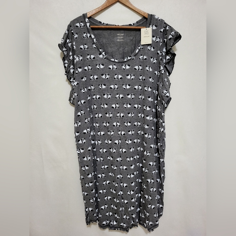 Panda Print Pajama Sleep Dress Women's 3X  *New With Tags*